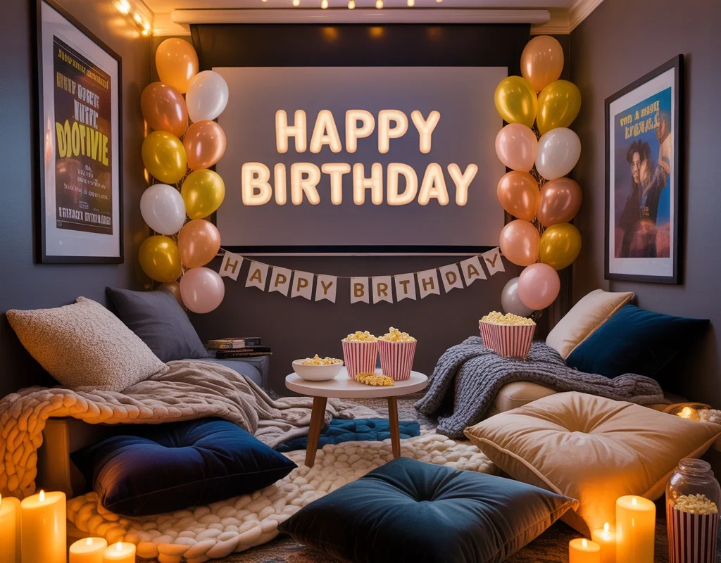 Birthday Movie Night Room Decoration