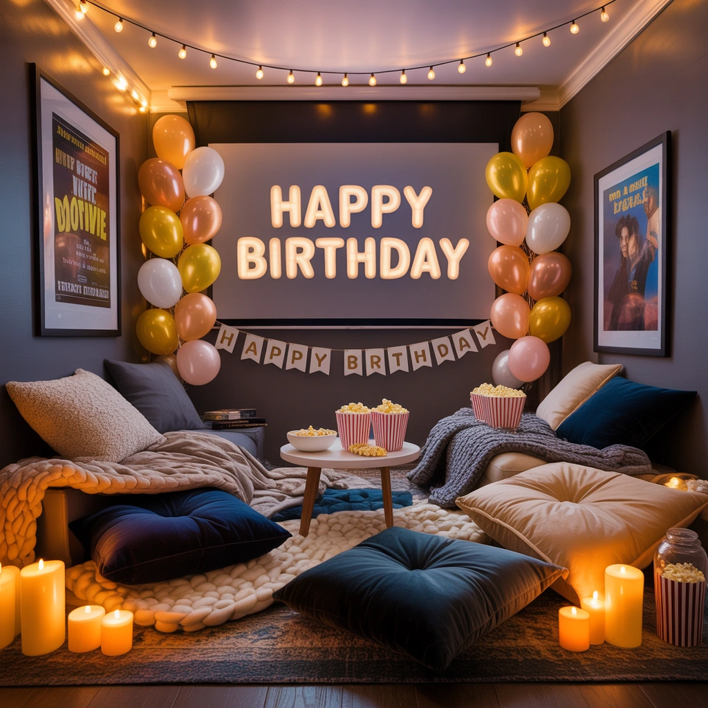 Birthday Movie Night Room Decoration