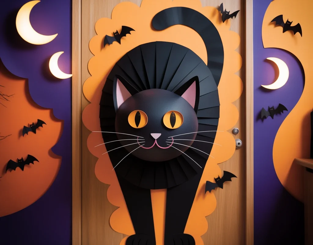 Black Cat Halloween Classroom Door