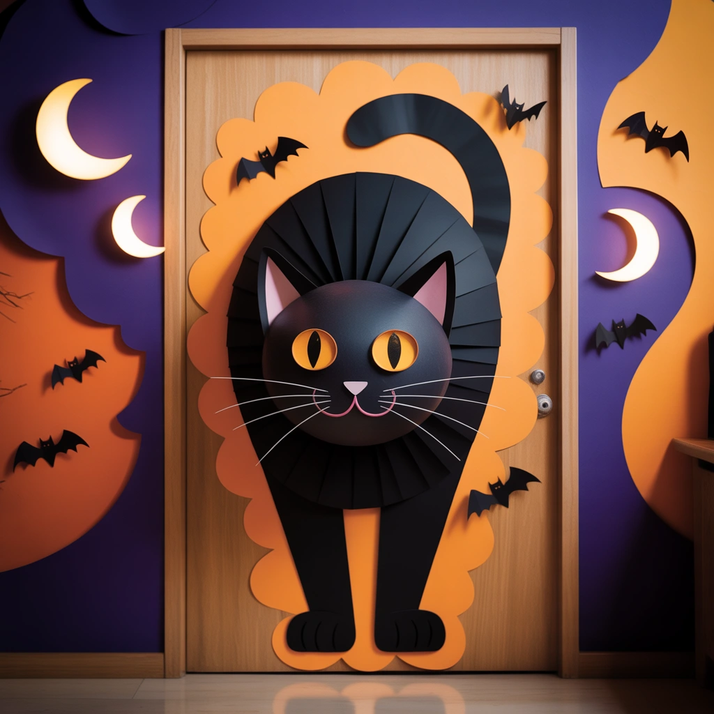 Black Cat Halloween Classroom Door