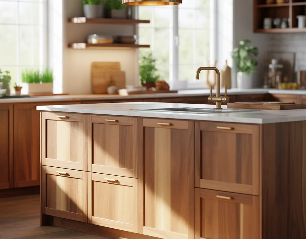 Bring Warmth Into the Kitchen With Natural Wood Cabinets