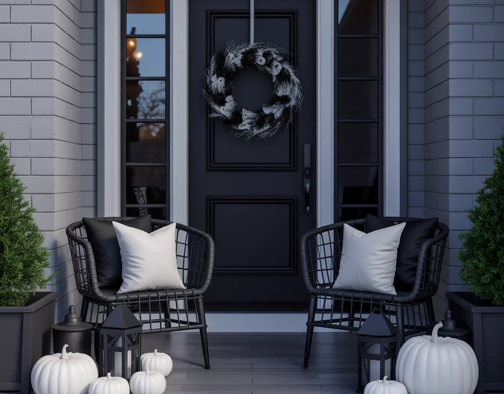 Build a Halloween Porch With Black and White Decor