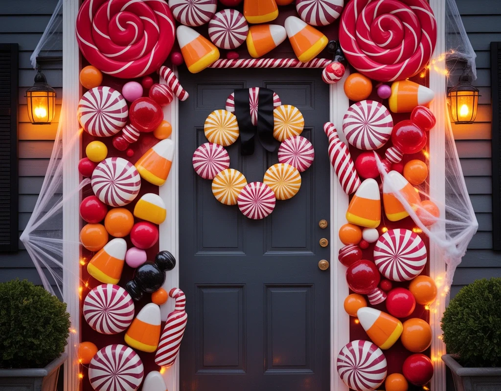 Candy Themed Halloween Door