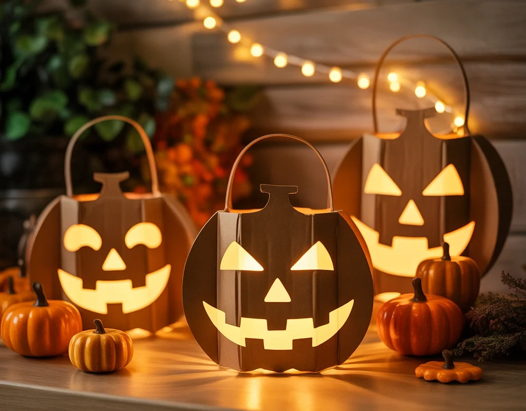 Cardboard Halloween Lanterns