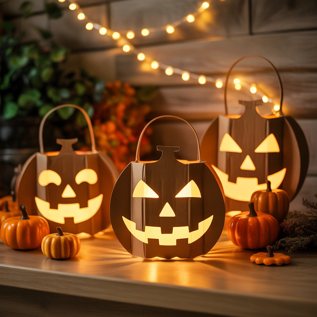 Cardboard Halloween Lanterns