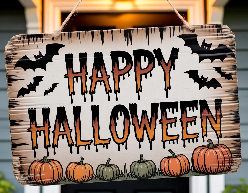 Cardboard Halloween Sign Board
