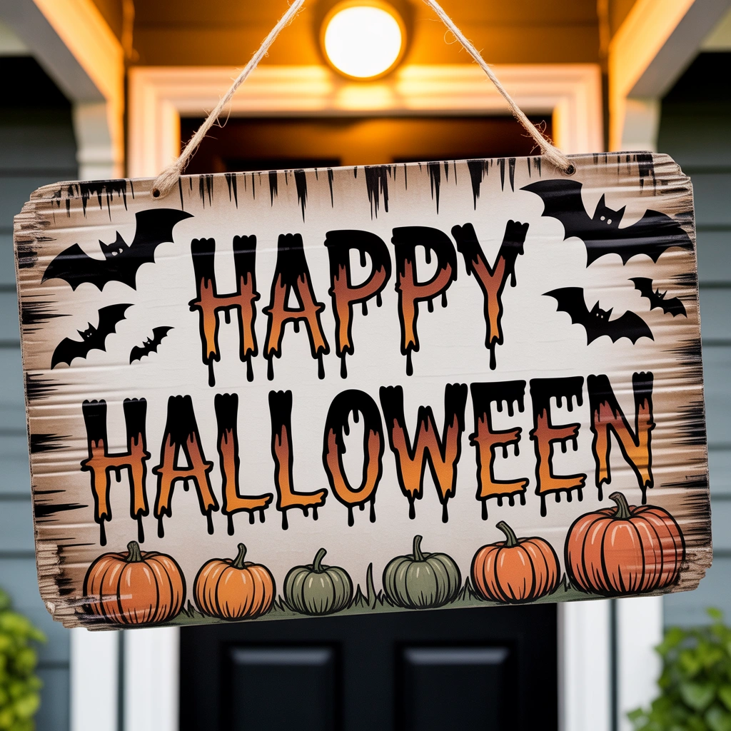 Cardboard Halloween Sign Board