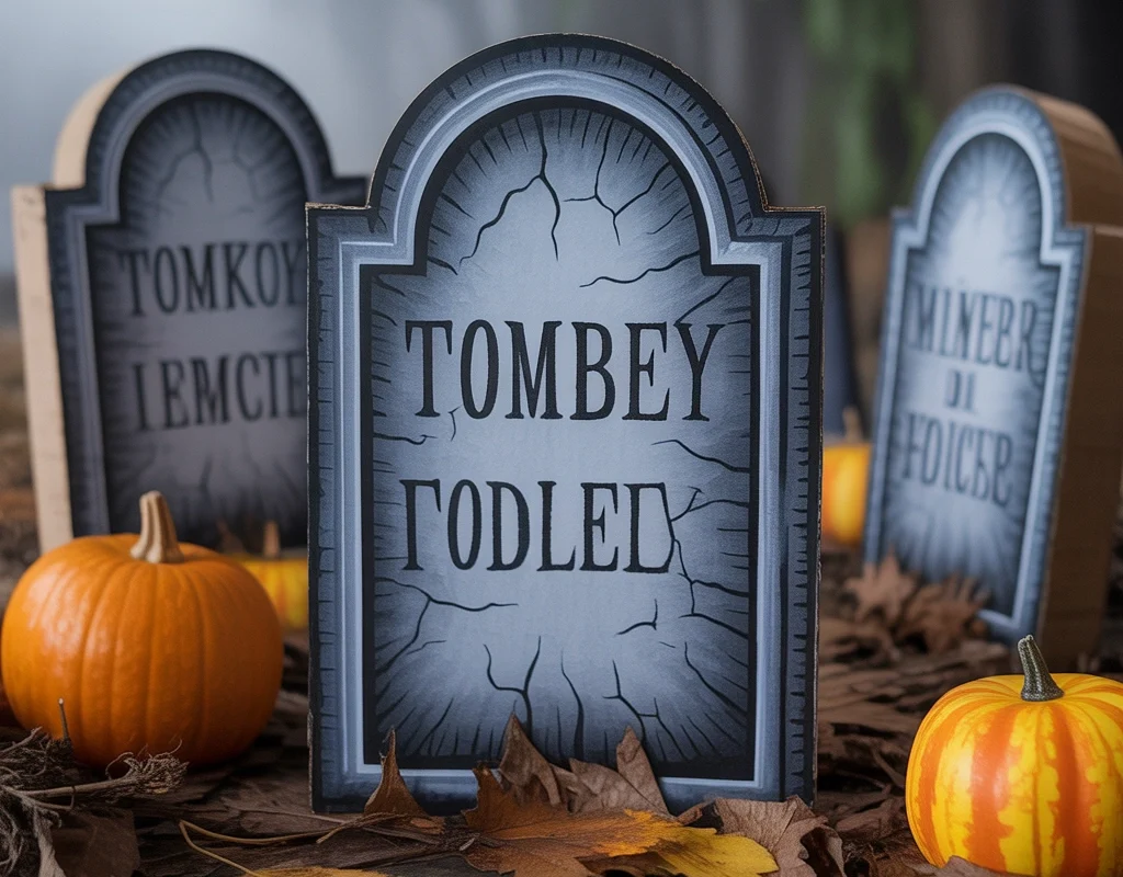 Cardboard Halloween Tombstones for Your Yard