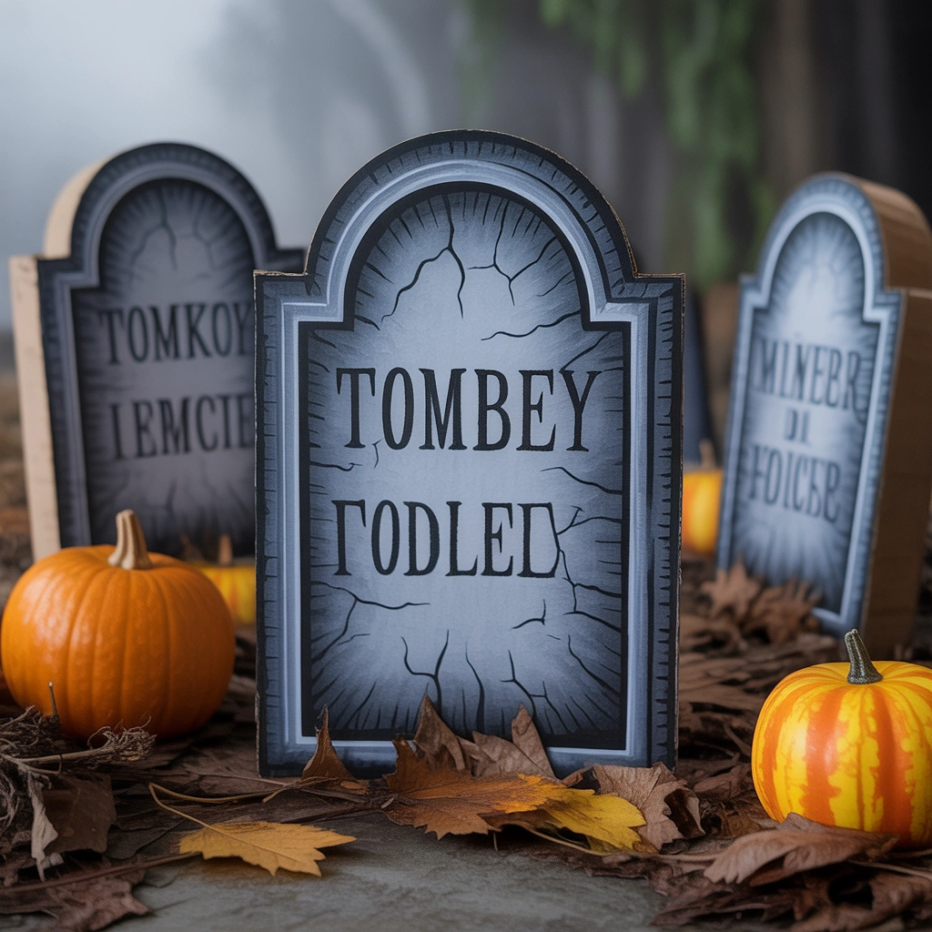 Cardboard Halloween Tombstones for Your Yard