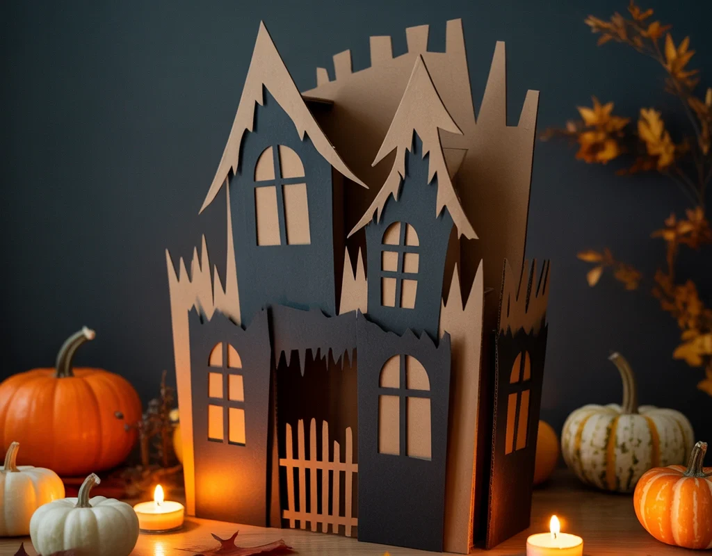Cardboard Haunted House Silhouette
