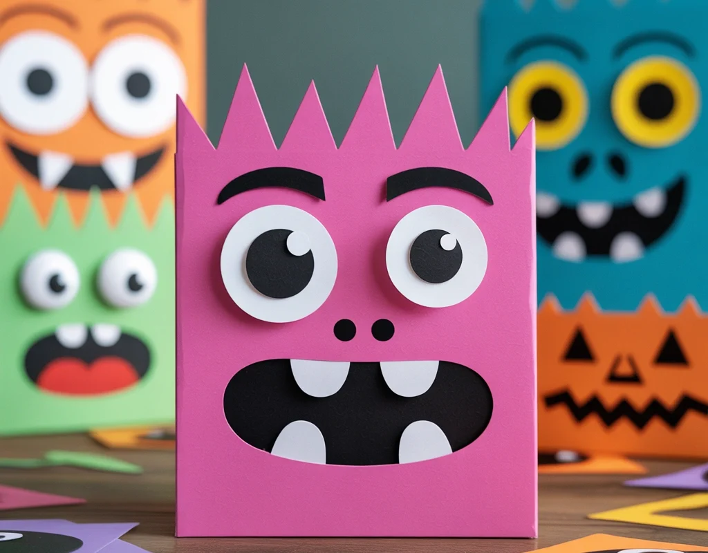 Cardboard Monster Face Wall Decor