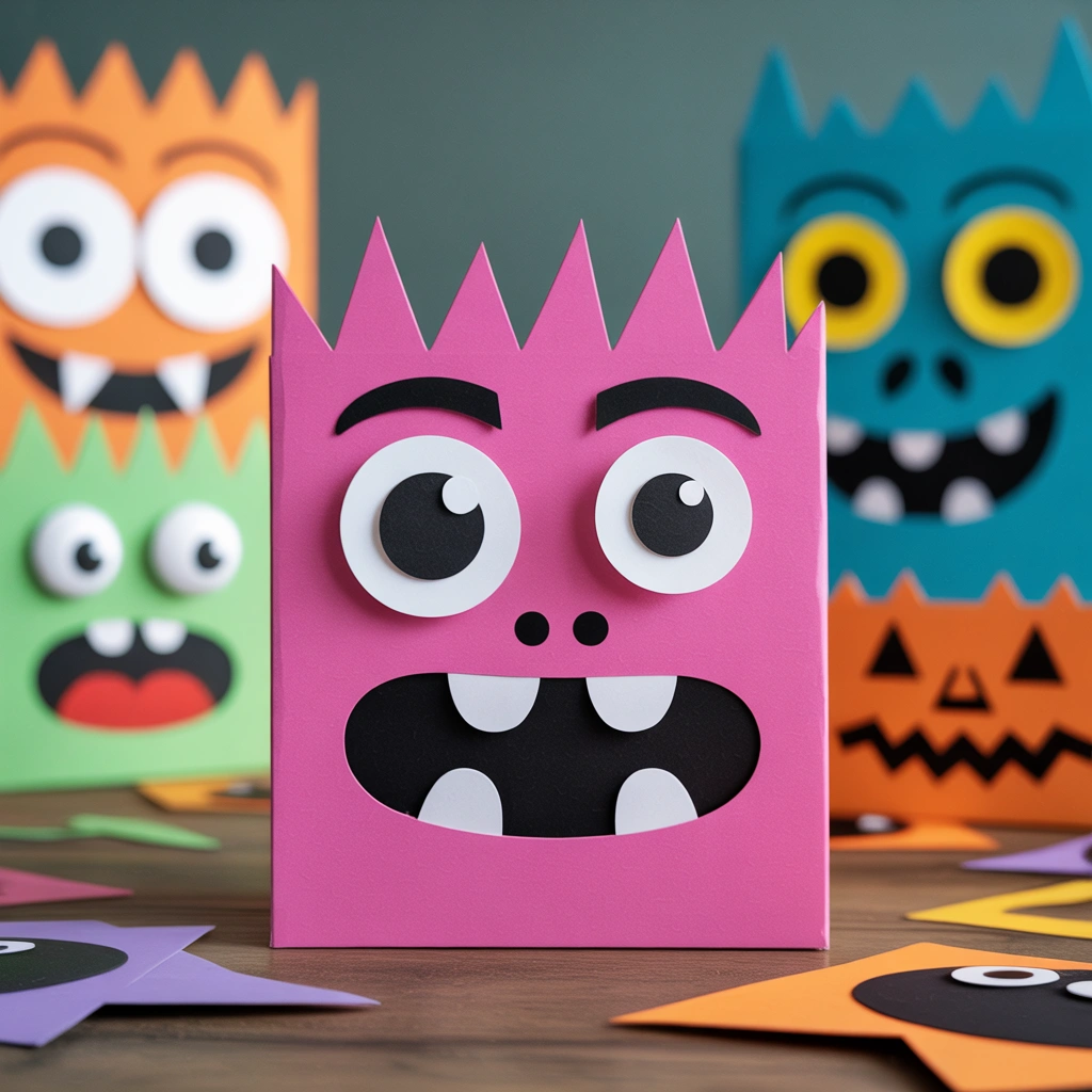 Cardboard Monster Face Wall Decor