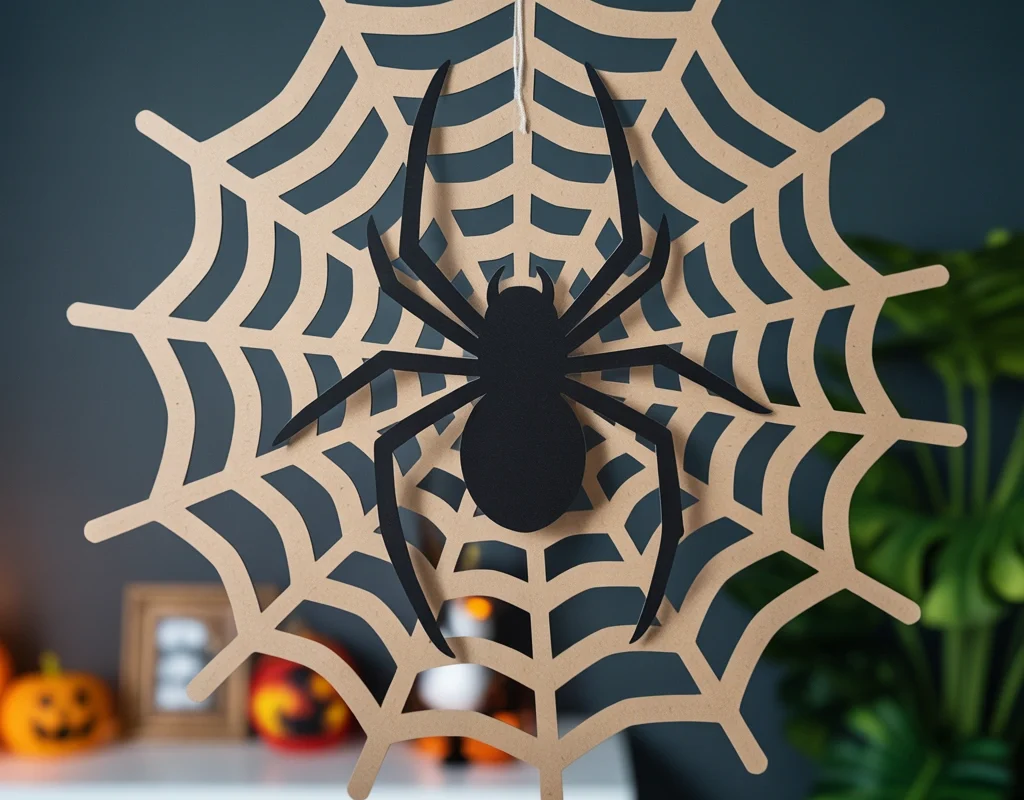 Cardboard Spider Web Decoration