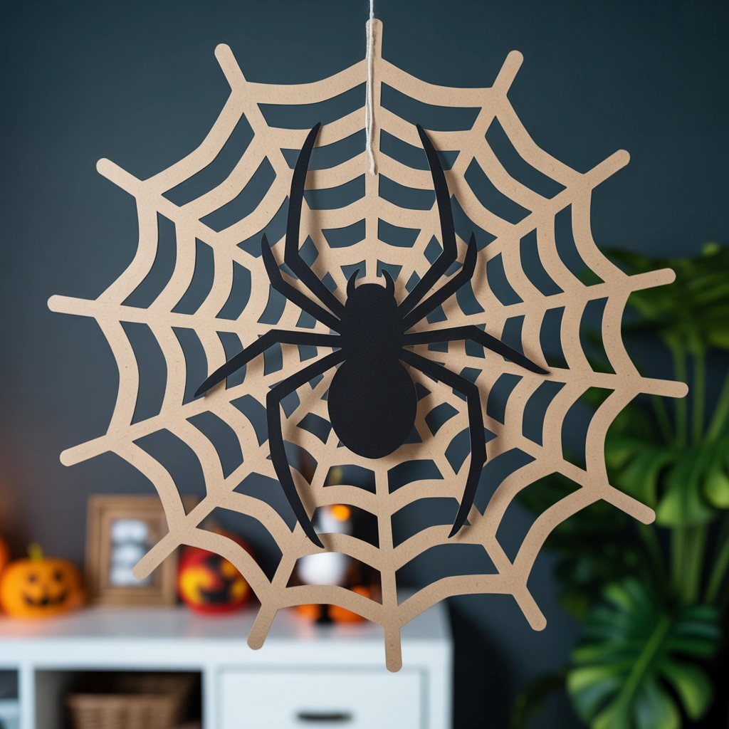Cardboard Spider Web Decoration