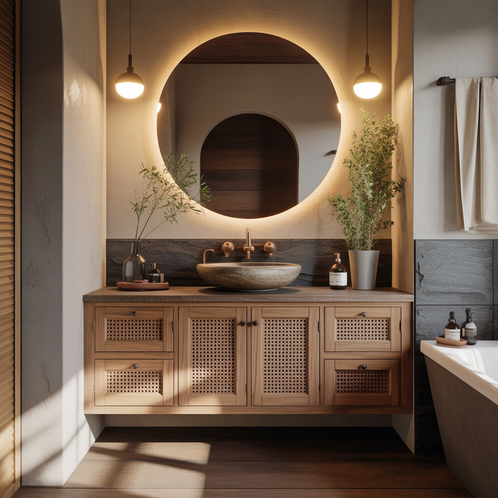 Classic Wooden Bathroom Cabinets for a Warm and Timeless Style