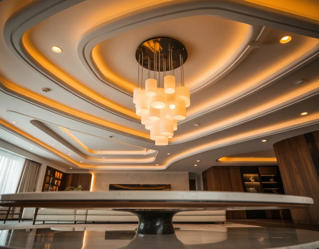 Combine Ceiling Design with Layered Lighting