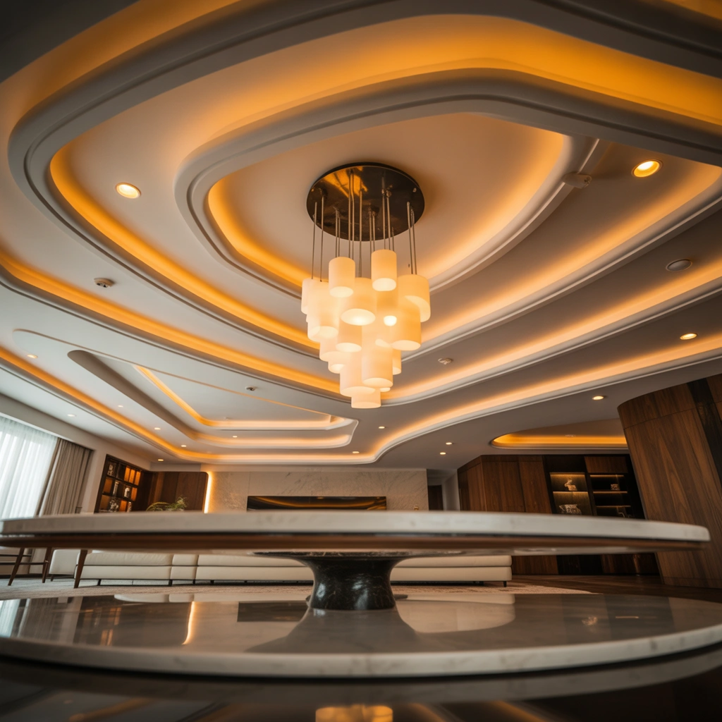 Combine Ceiling Design with Layered Lighting