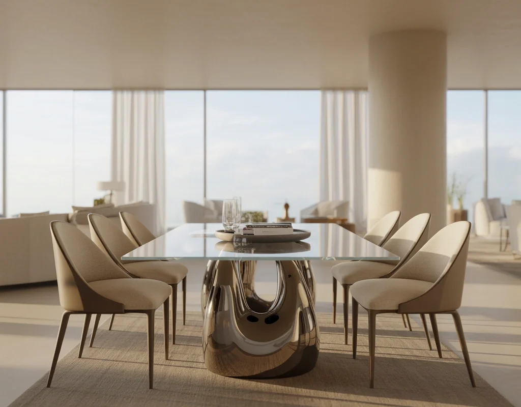 Combine Chrome and Glass for an Airy Modern Interior