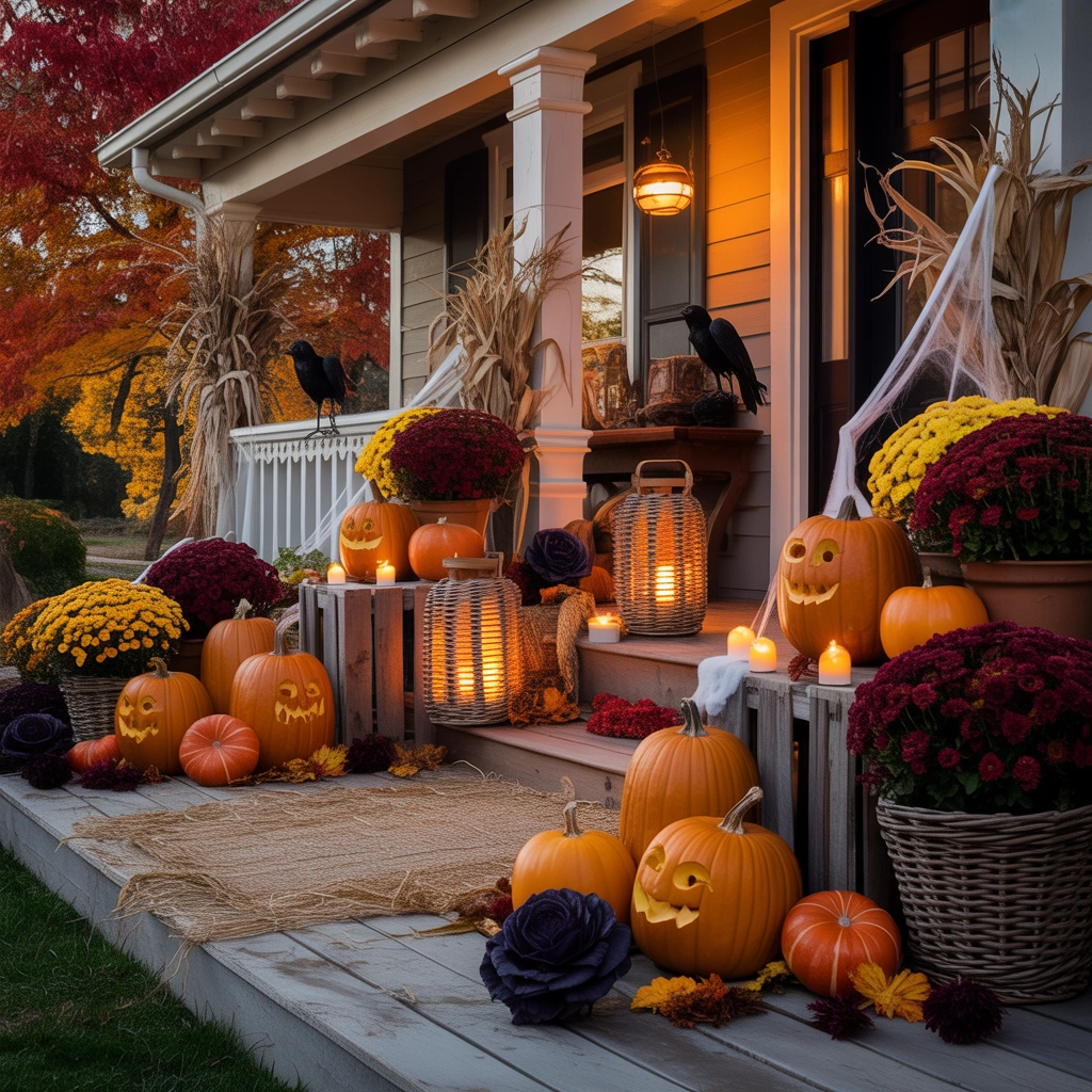 Combine Halloween and Fall Decor for a Long Lasting Porch