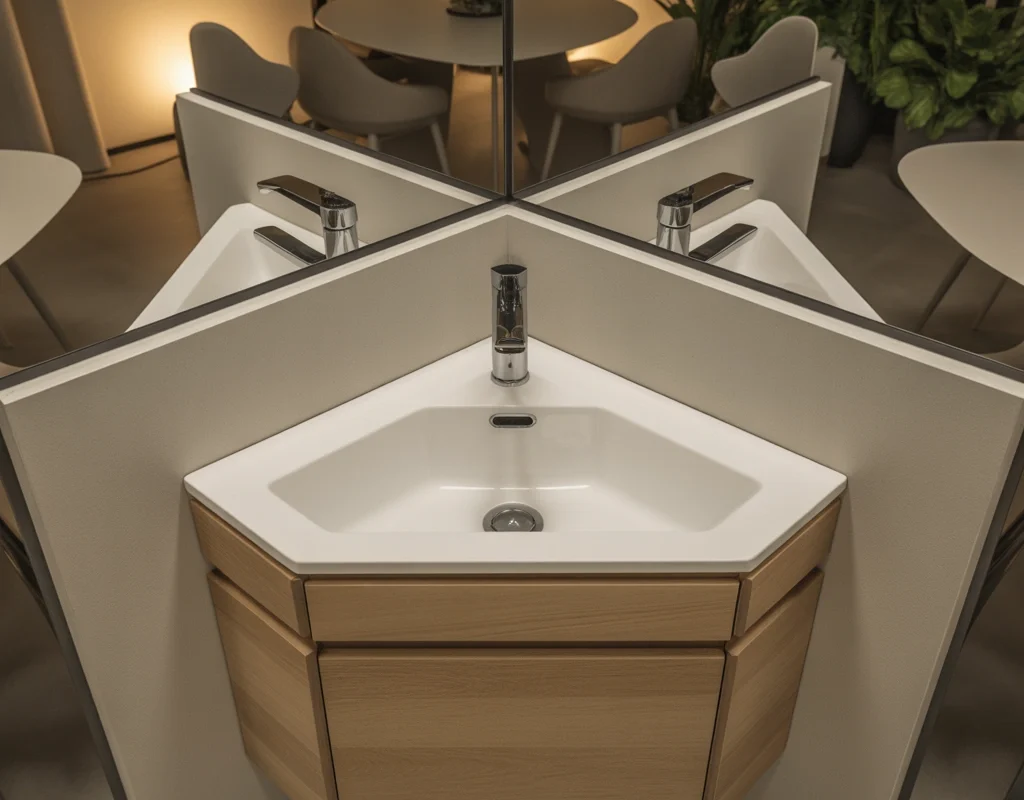 Compact Corner Basin for Small Dining Areas
