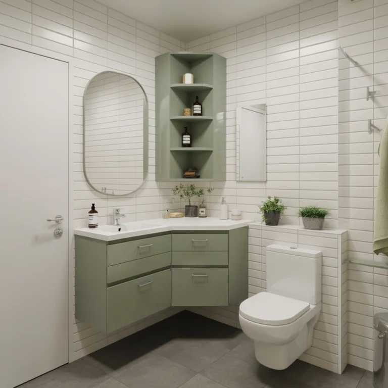 Corner Bathroom Cabinets to Utilize Unused Space