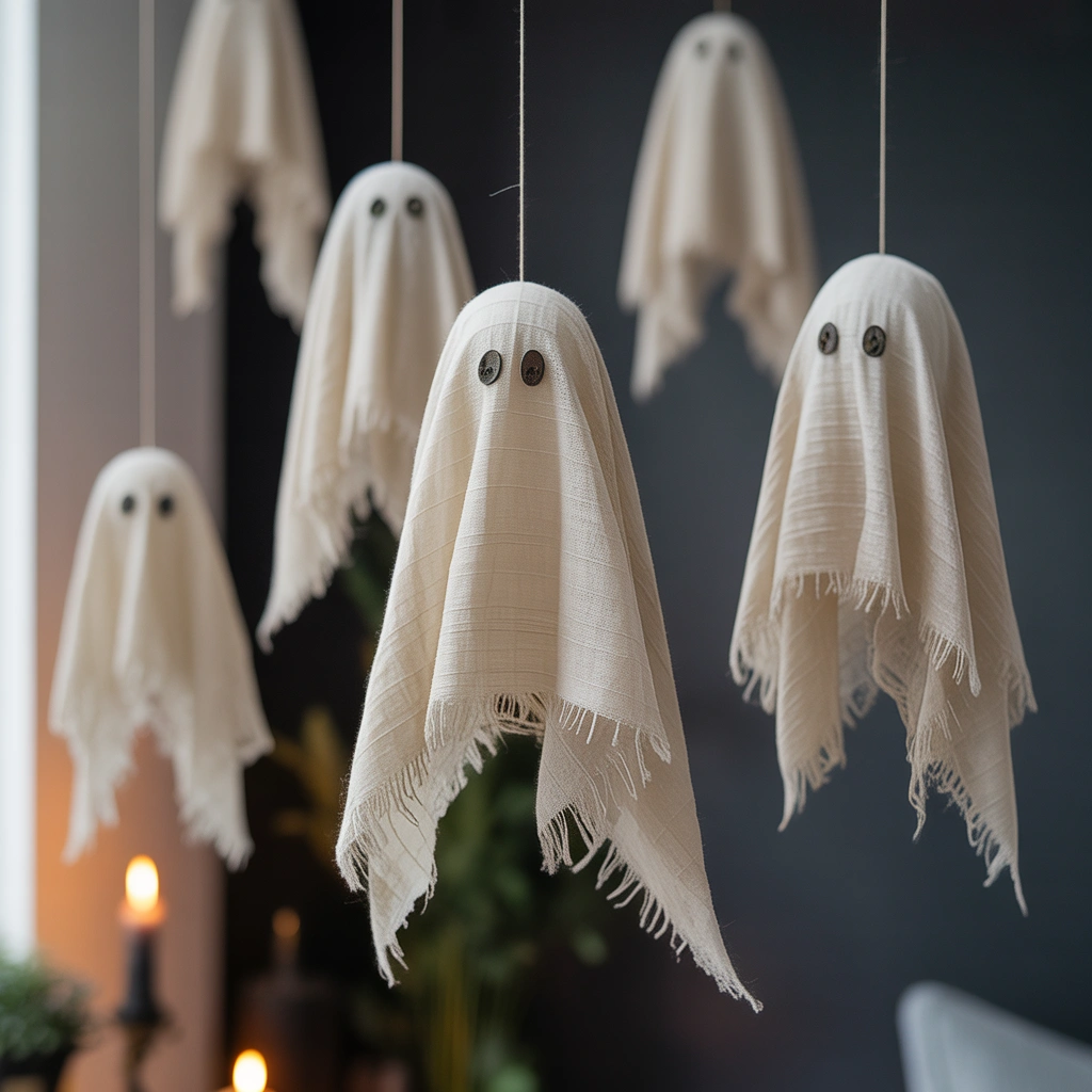 Create Floating Cheesecloth Ghosts