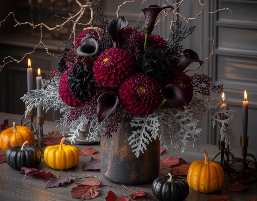 Create Halloween Floral Arrangements With Dark Flowers
