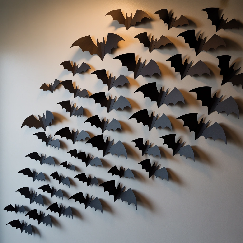 Create Paper Bats Flying Across the Wall