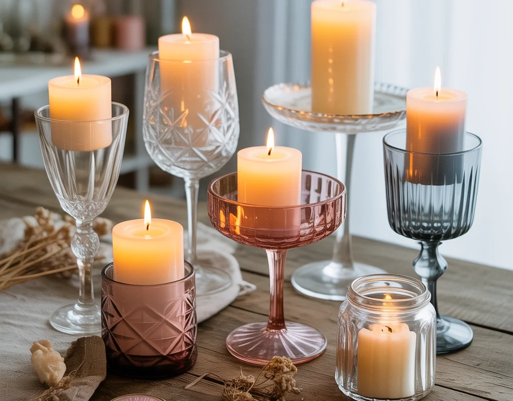 Create Unique Candle Holders From Thrifted Glassware