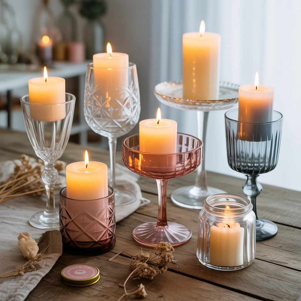 Create Unique Candle Holders From Thrifted Glassware