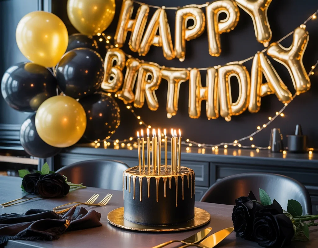 Create a Black and Gold Birthday Theme