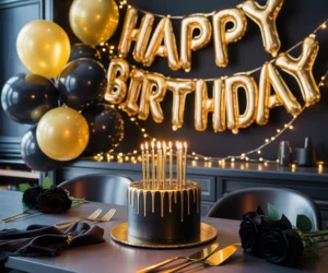 Create a Black and Gold Birthday Theme