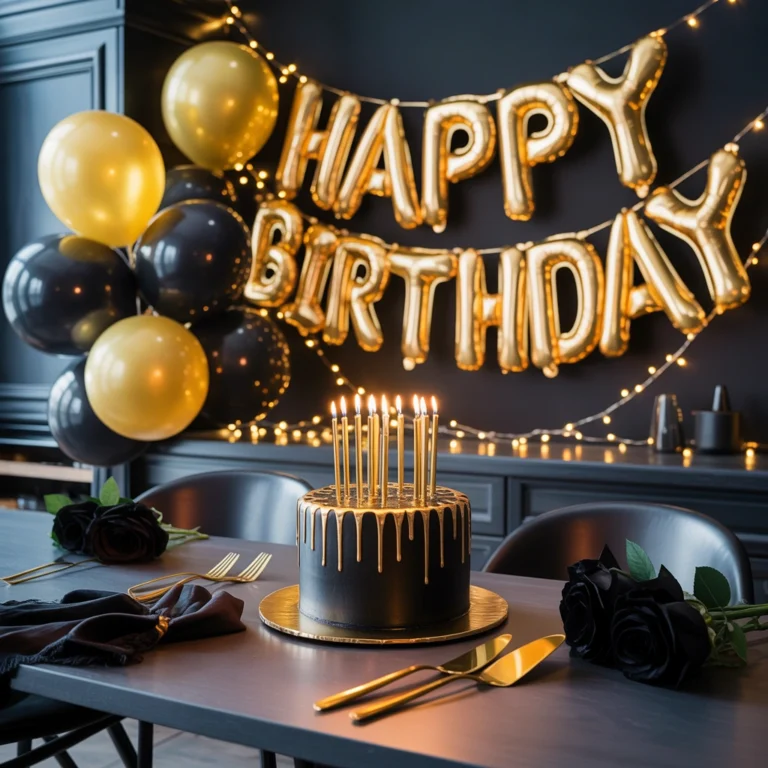 Create a Black and Gold Birthday Theme