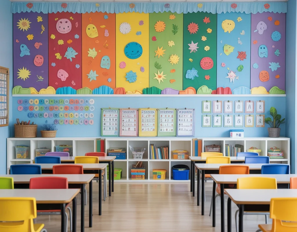 Create a Colorful Classroom Theme Wall for a Welcoming First Impression