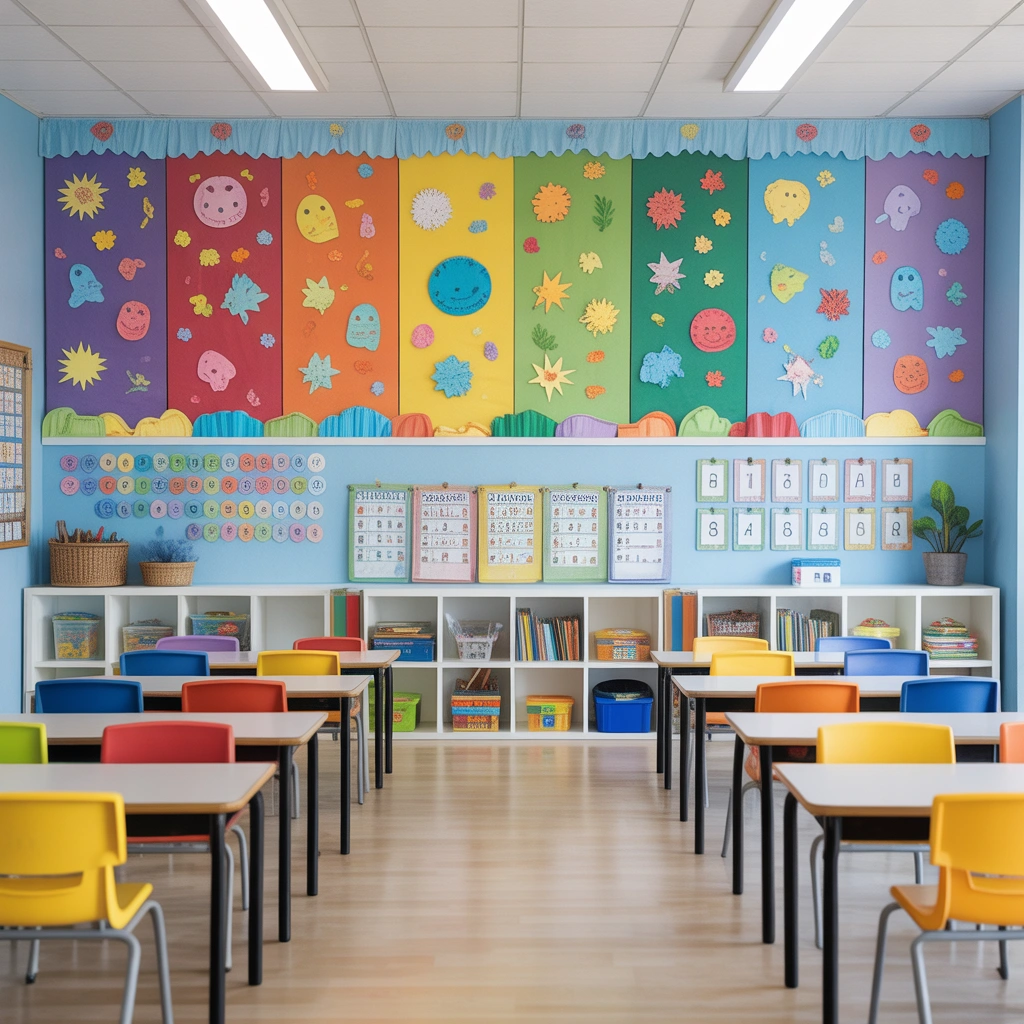 Create a Colorful Classroom Theme Wall for a Welcoming First Impression