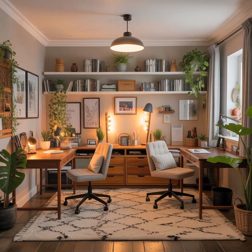 Create a Cozy Two Person Home Office With a Relaxed Atmosphere