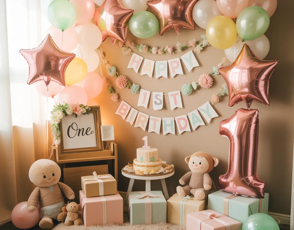 Create a Cute First Birthday Theme Corner