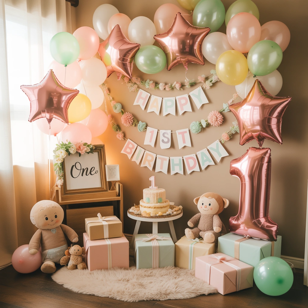 Create a Cute First Birthday Theme Corner