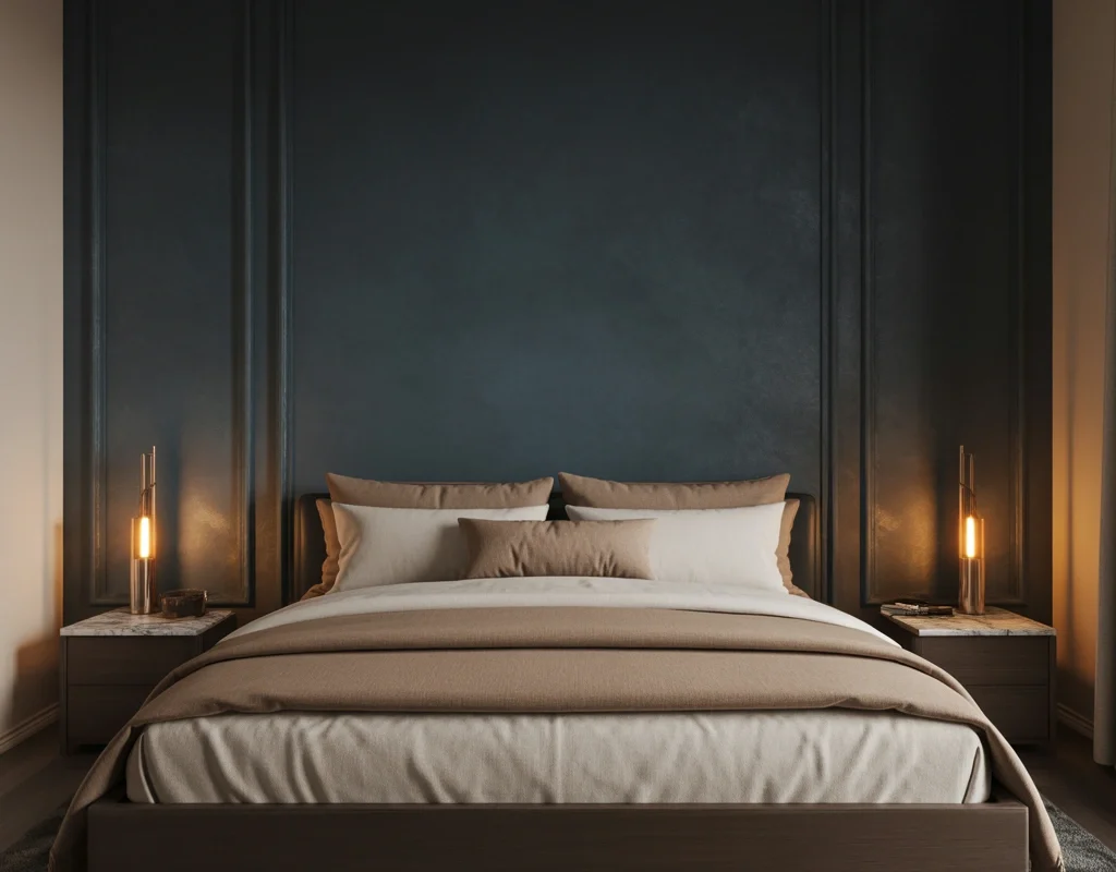 Create a Dark Moody Accent Wall Behind the Bed