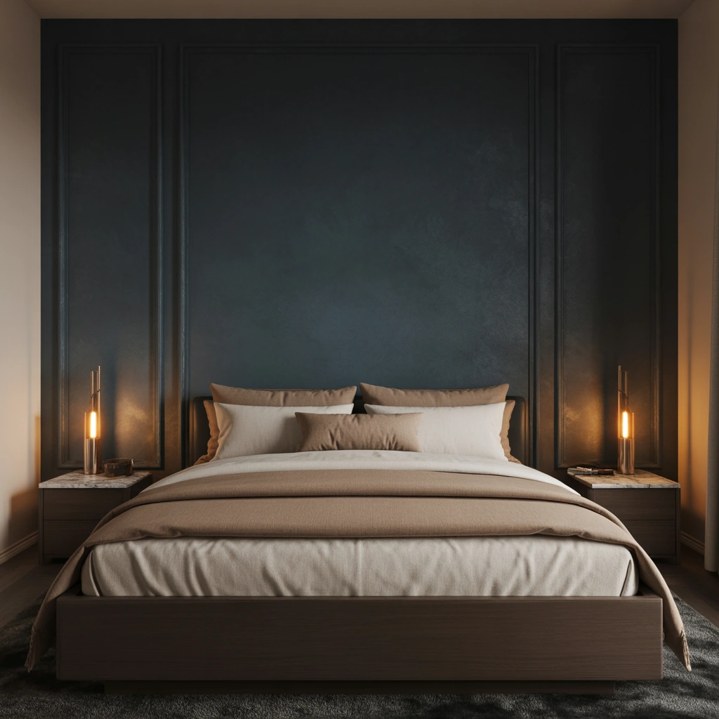 Create a Dark Moody Accent Wall Behind the Bed