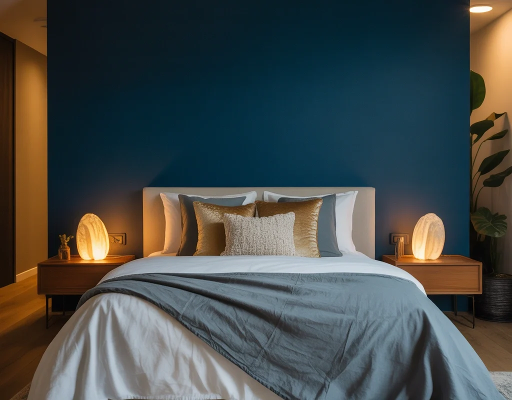 Create a Deep Blue Bedroom Accent Wall