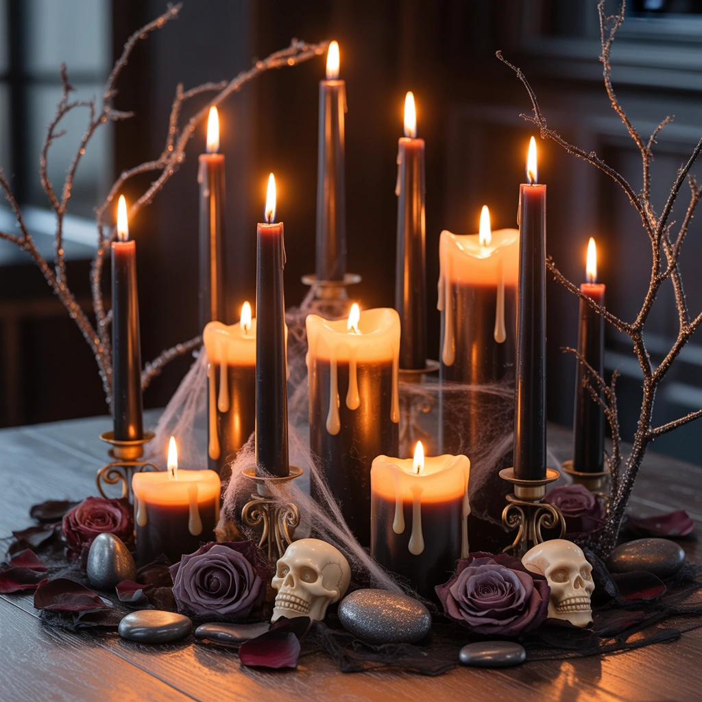 Create a Dramatic Black Candle Centerpiece