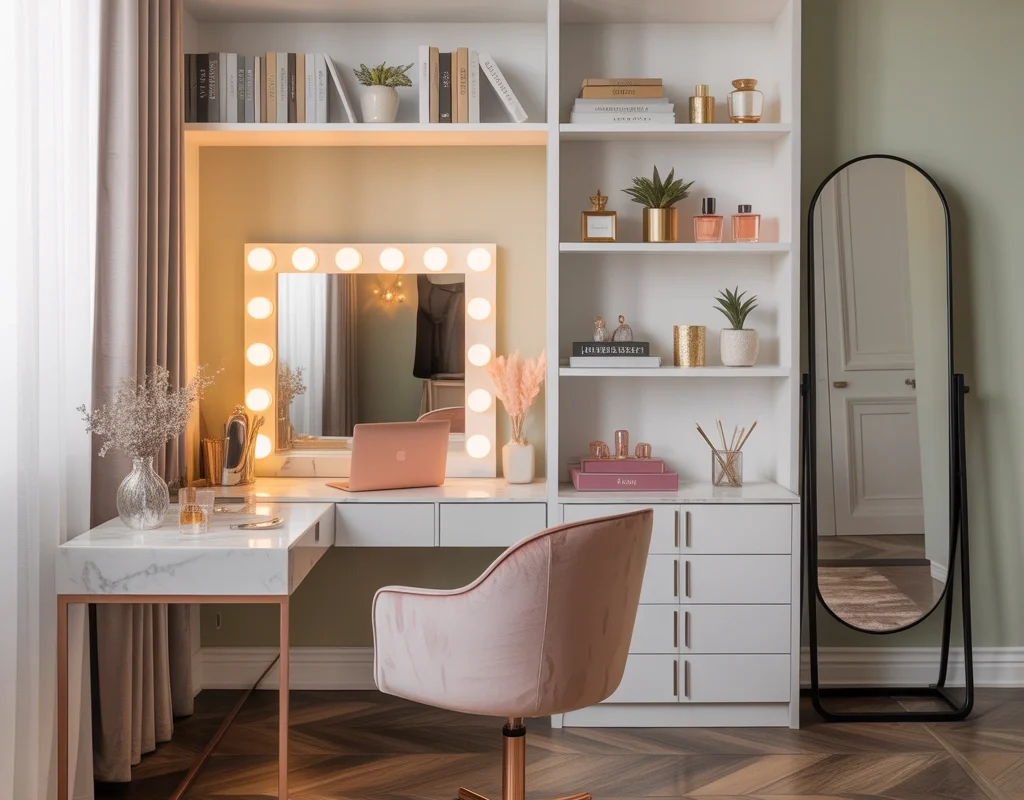 Create a Dual Purpose Office and Dressing Area