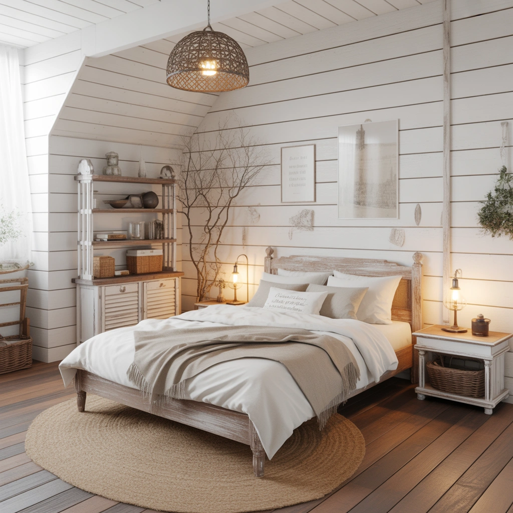 Create a Farmhouse Inspired White Bedroom