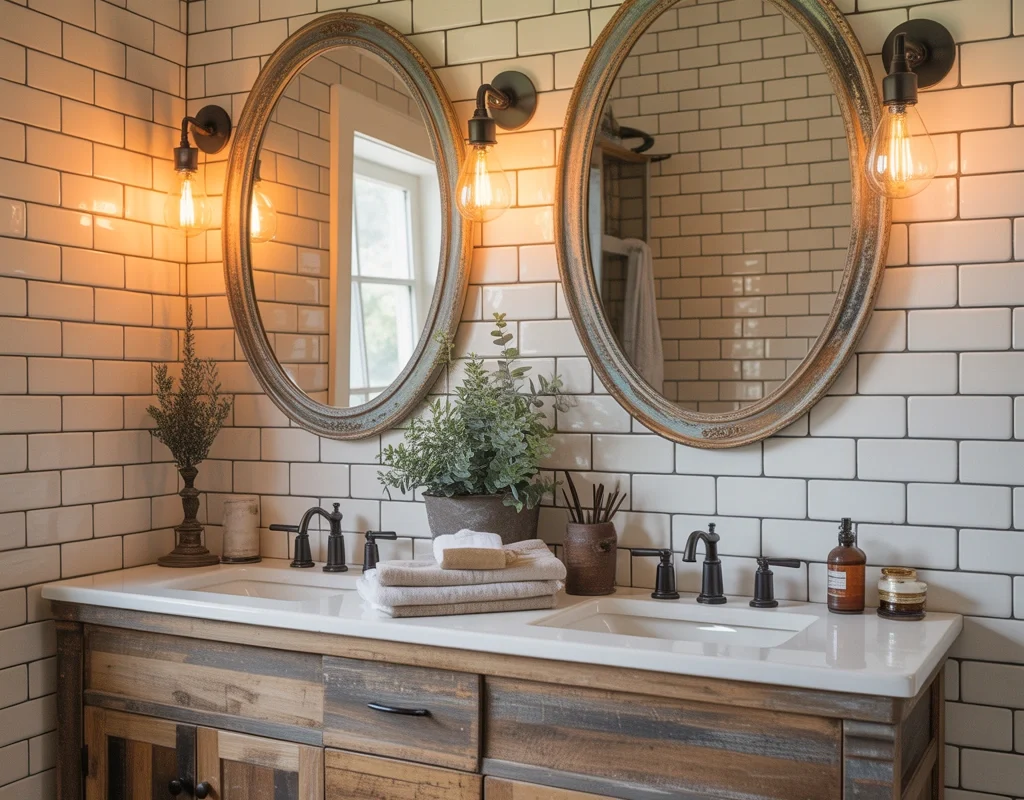 Create a Farmhouse Style Jack and Jill Bathroom