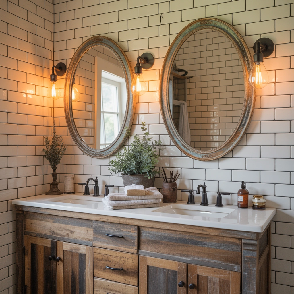 Create a Farmhouse Style Jack and Jill Bathroom