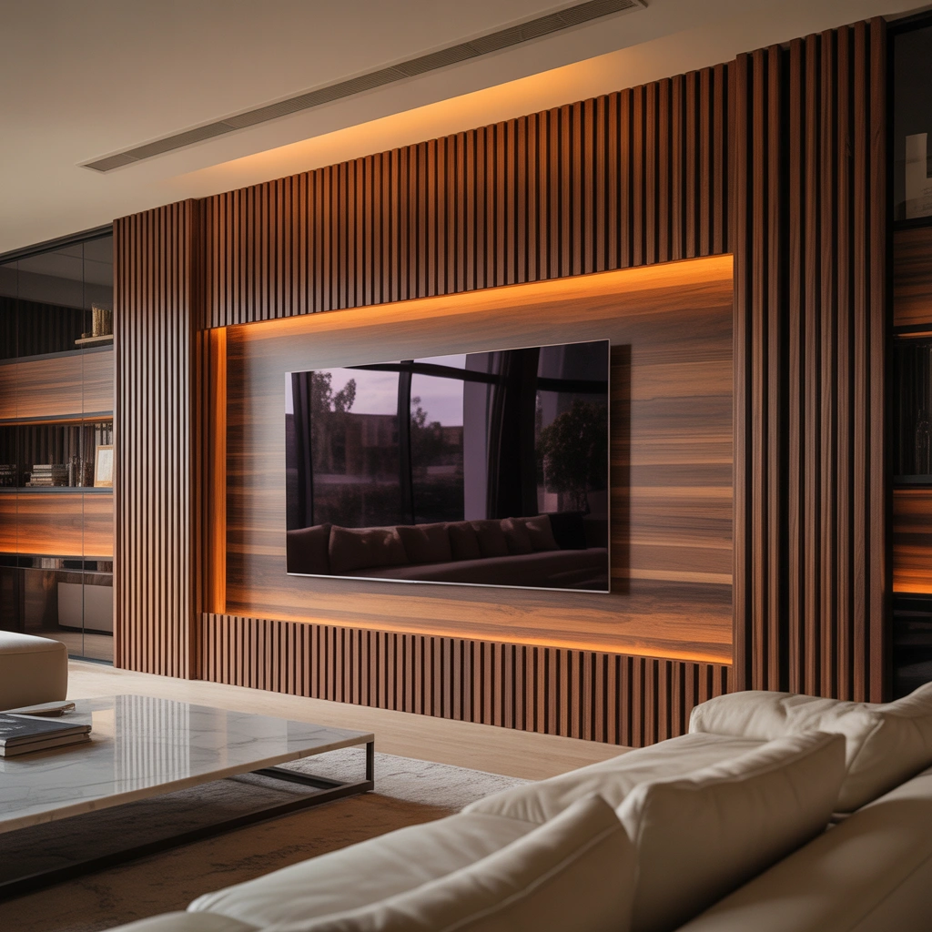 Create a Floor to Ceiling Wood Slat TV Wall