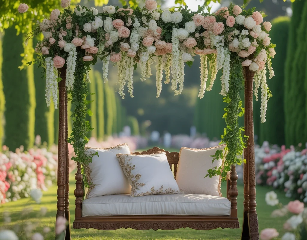 Create a Floral Swing as a Nikkah Photo Corner