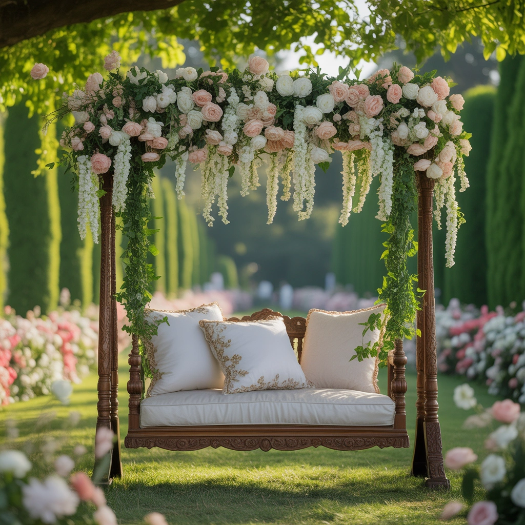 Create a Floral Swing as a Nikkah Photo Corner