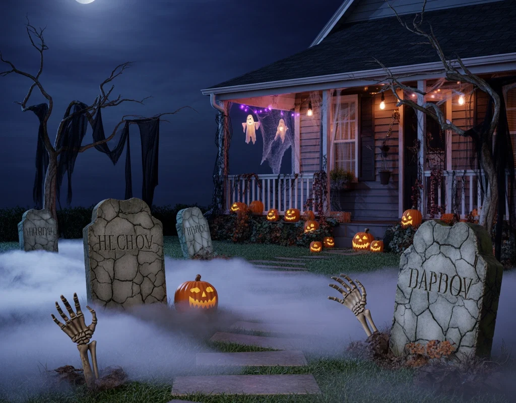 Create a Haunted Graveyard in the Front Yard